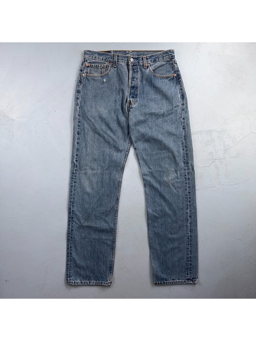 Levis 501 Vintage 90s USA XX Straight Leg Jeans Blue Light Wash 33x32 Act 31x30